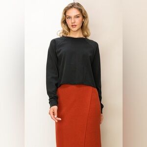 241B-BLACK. Raglan Long Sleeve Sweatshirt